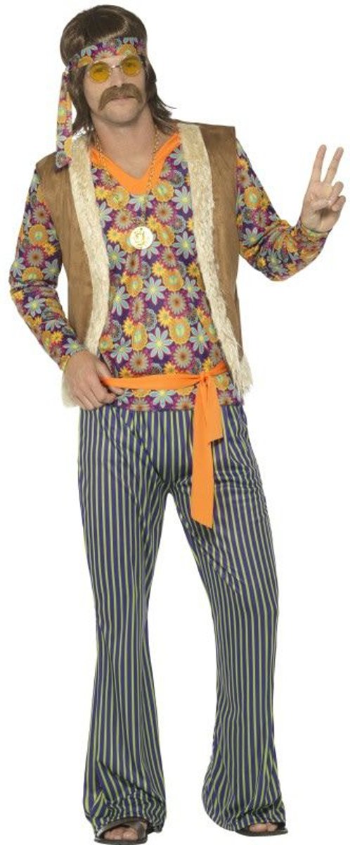 Hippie Kostuum | Lotus Hippie | Man | XL | Carnaval kostuum | Verkleedkleding